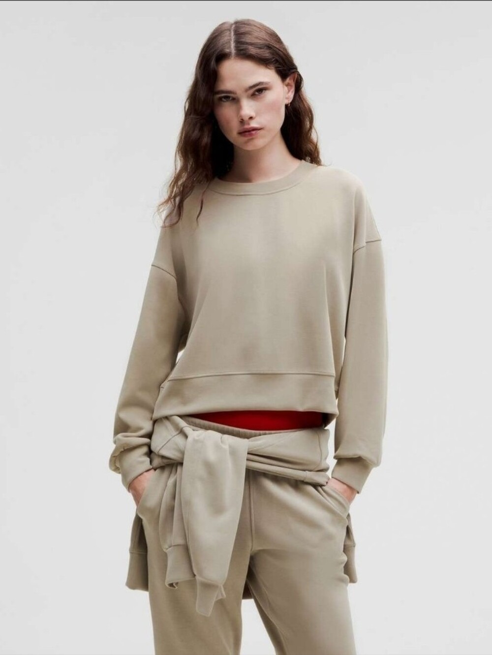 NWT Lululemon Softstreme Perfectly Oversized Crew Sweatshirt Riverstone Gray 8